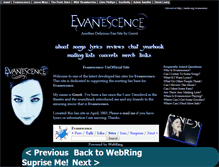 Tablet Screenshot of evanescence.endor.org